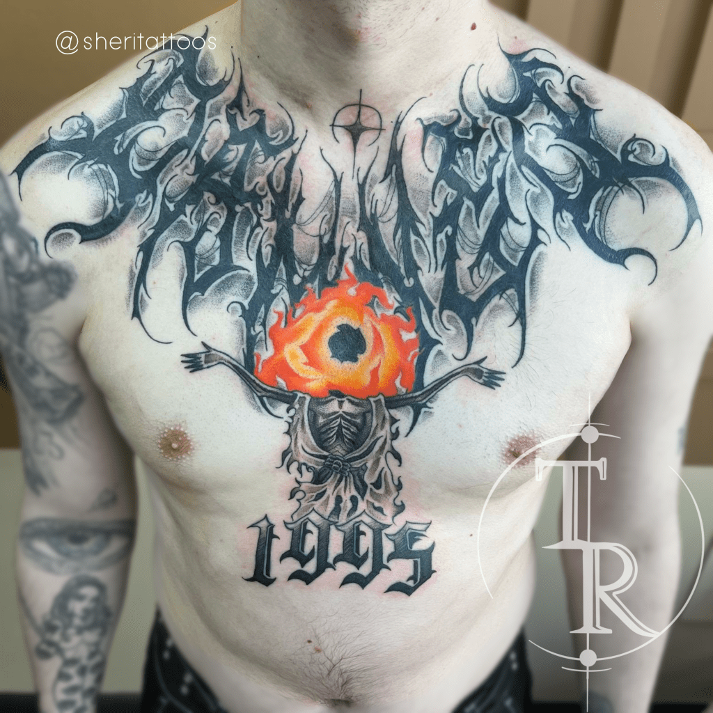Script and lettering tattoo portfolio Chesterfield example from Tabula Rasa Tattoo Studio